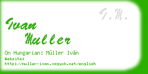 ivan muller business card
